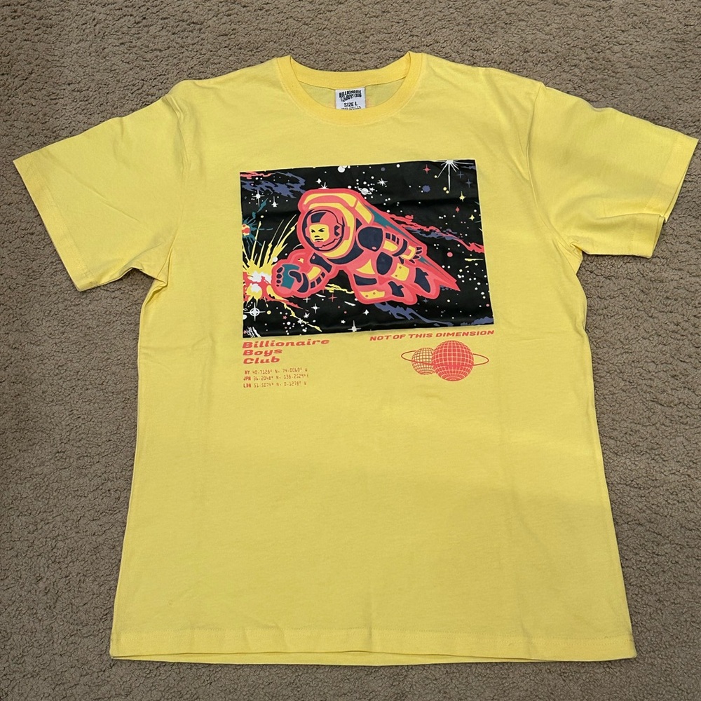 Men’s Billionaire Boys Club Light Yellow Tee “New w/o tags”